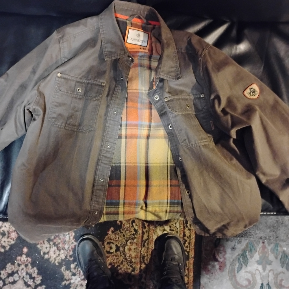 Men's Brown Jacket with Plaid Lining